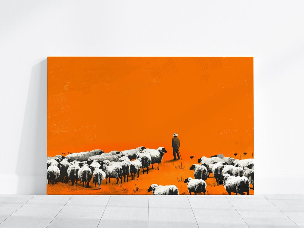 Shepherd in the Orange Expanse Interactive Wall Art