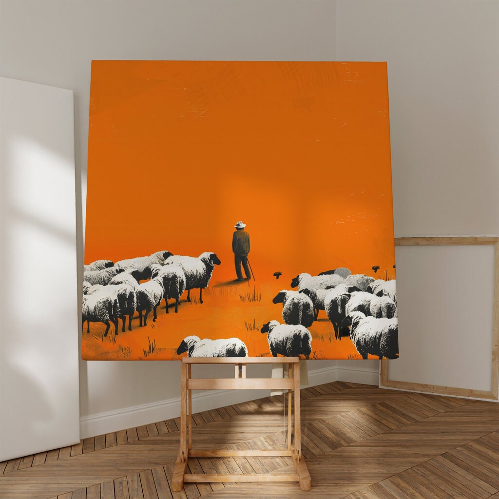 Shepherd in the Orange Expanse Interactive Wall Art