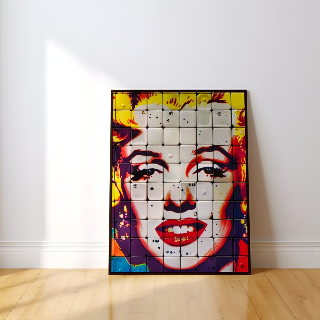 The Blonde Venus: Marilyn Monroe Pop Art Mosaic | Modern & Vibrant Hollywood Glamour Decor