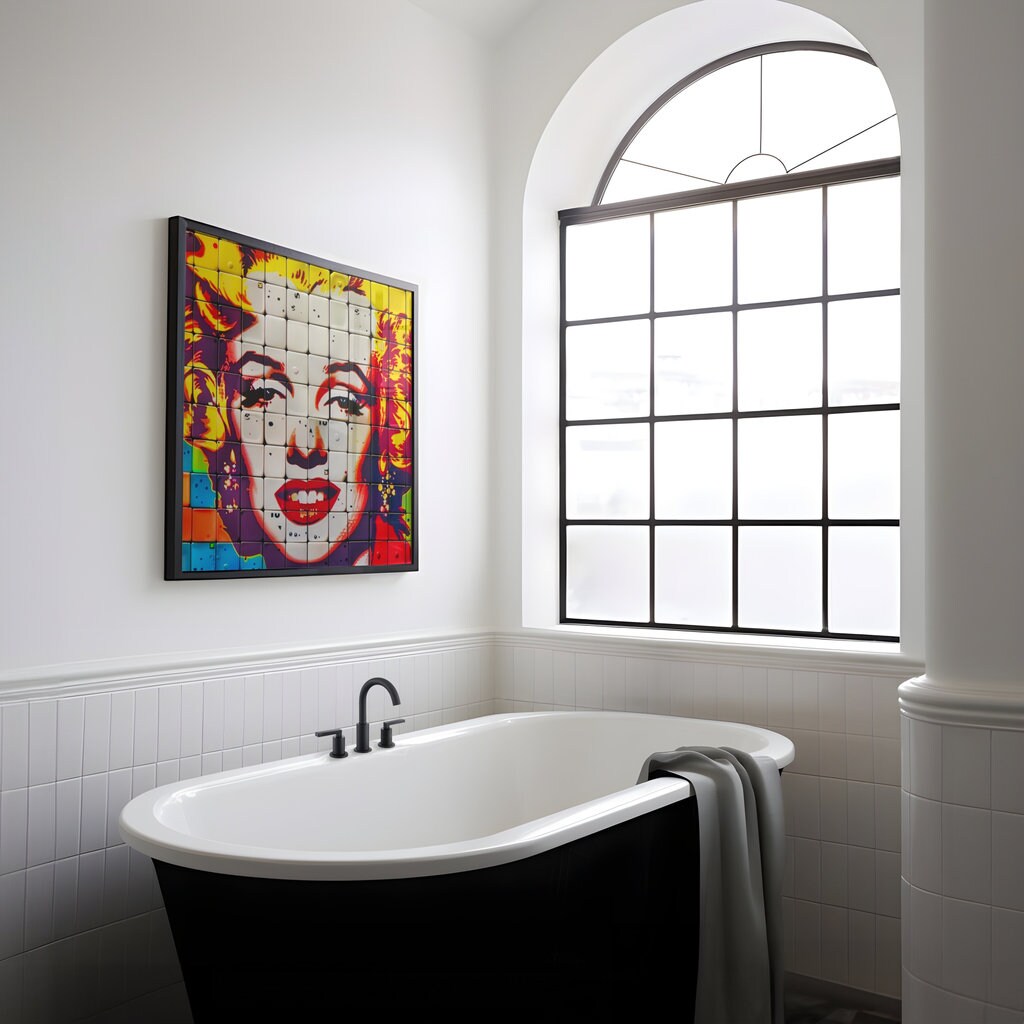 The Blonde Venus: Marilyn Monroe Pop Art Mosaic | Modern & Vibrant Hollywood Glamour Decor