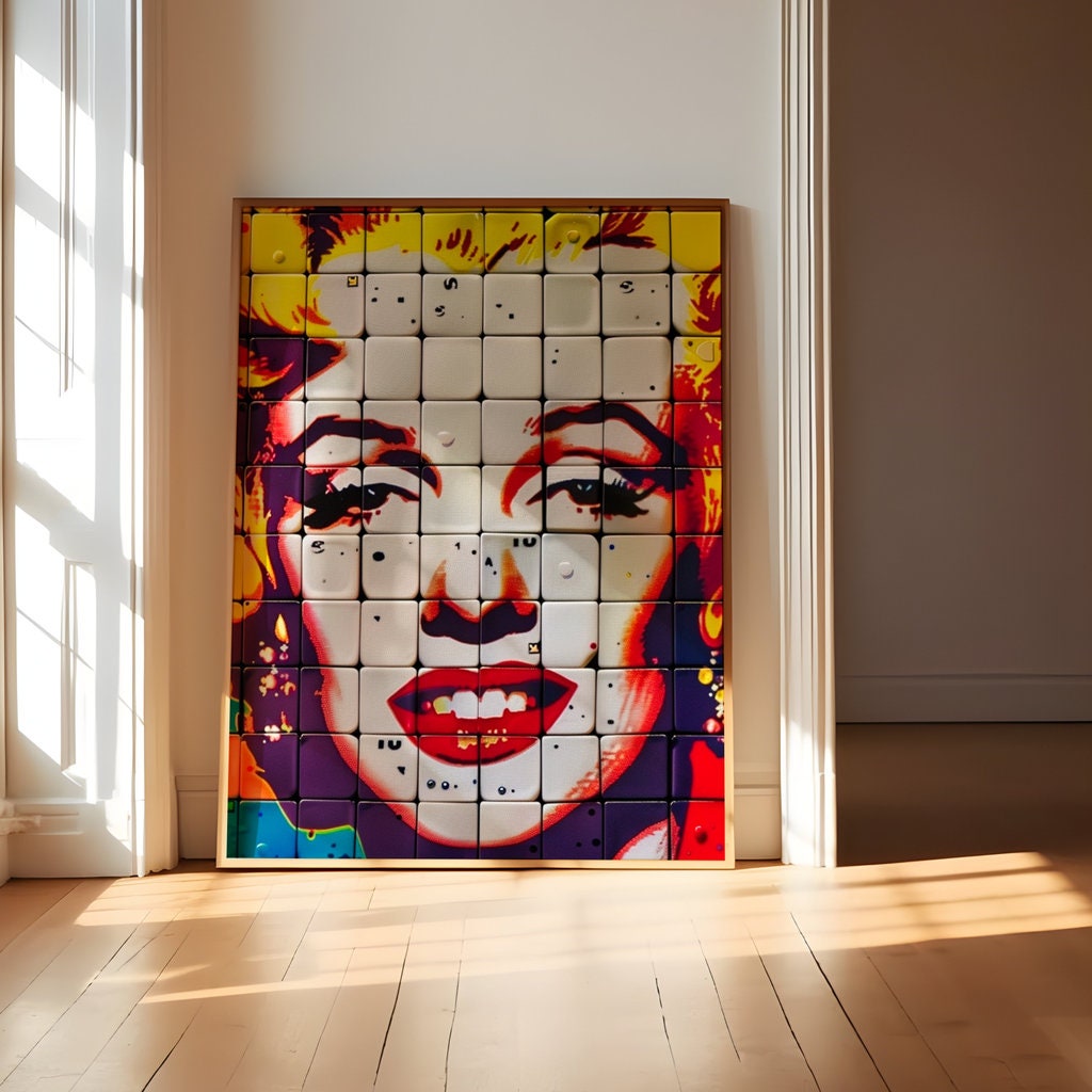 The Blonde Venus: Marilyn Monroe Pop Art Mosaic | Modern & Vibrant Hollywood Glamour Decor