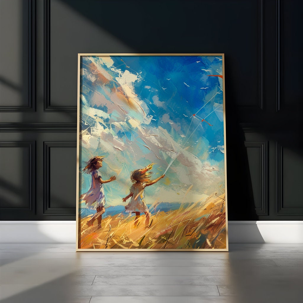 Carefree Kites Vibrant Impressionist Interactive Wall Art