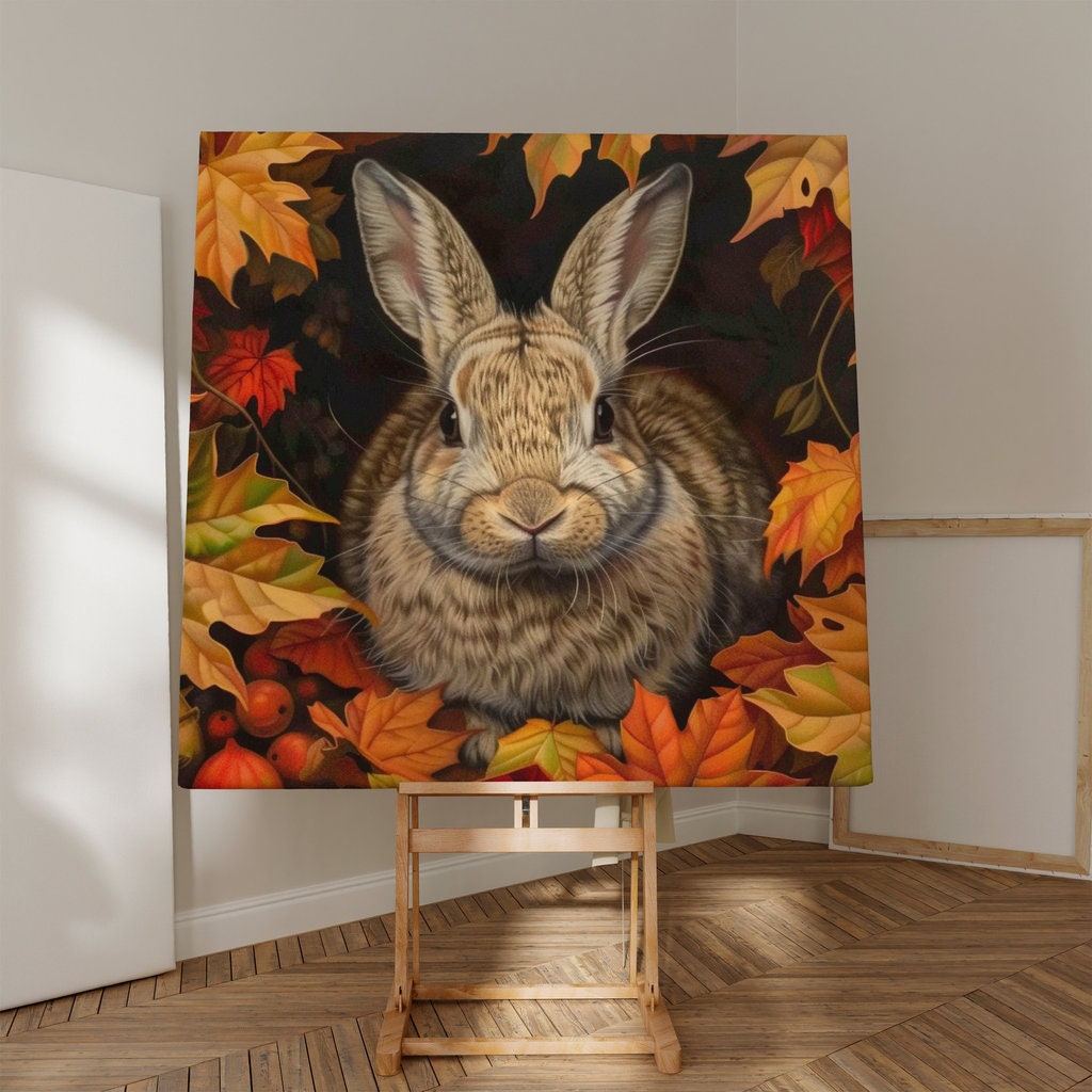 Autumn Nestled Rabbit Interactive Wall Art