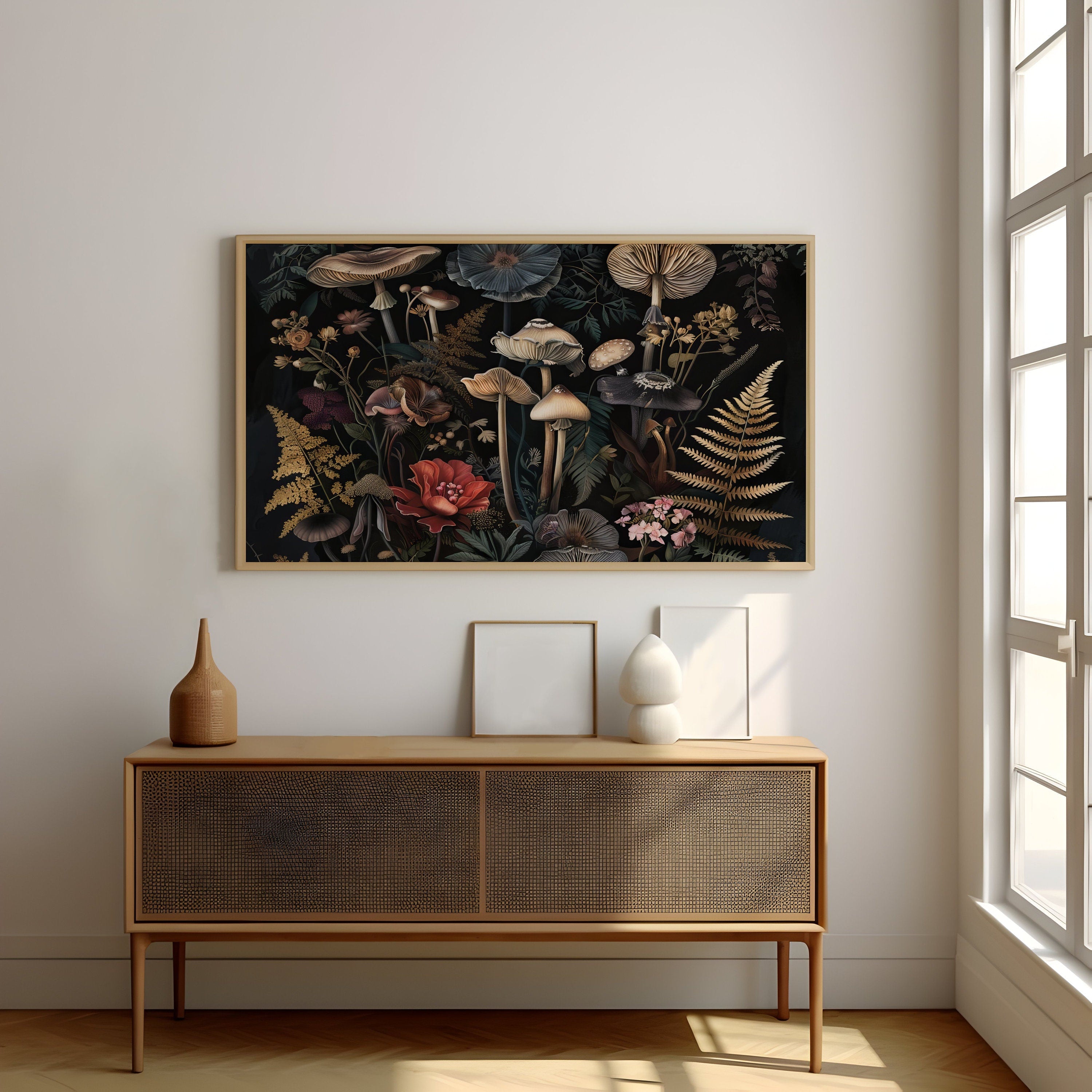 Enchanted Fungi Hyperrealistic Botanical Illustration Interactive Wall Art