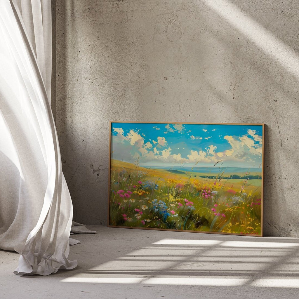 Blossoming Meadows Impressionistic Wildflower Field Interactive Wall Art