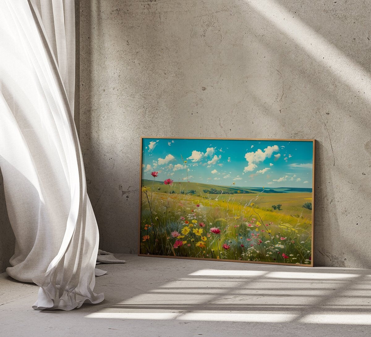 Summer's Embrace: Impressionist Wildflower Meadow | Joyful & Serene Landscape Art