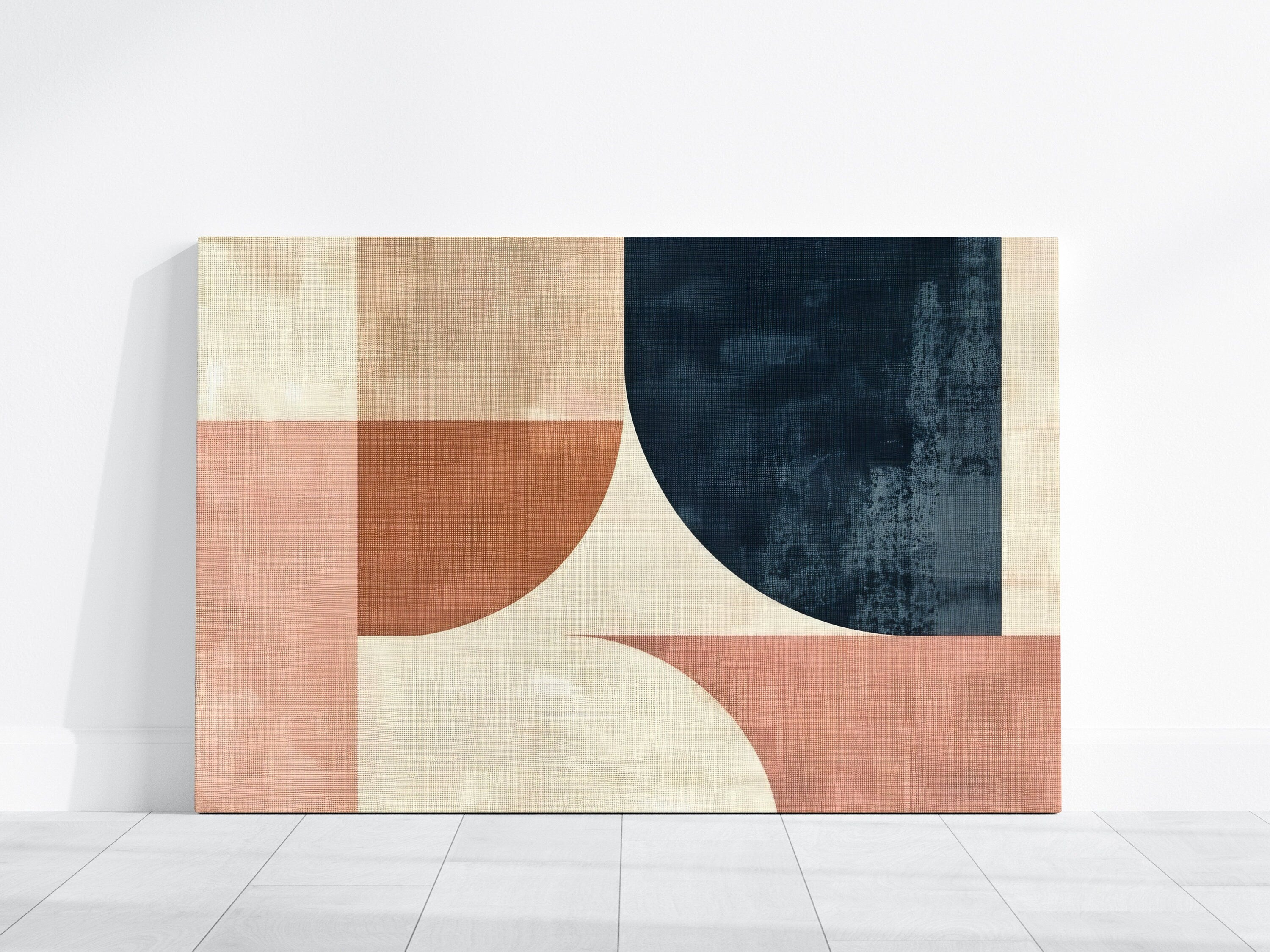 Pastel Harmony Abstract Geometric Composition Interactive Wall Art