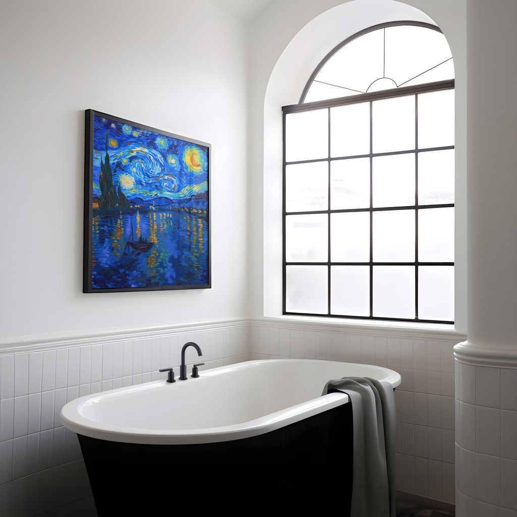 The Starry River: Van Gogh Inspired Night Sky Painting | Vibrant & Expressive Wall Art