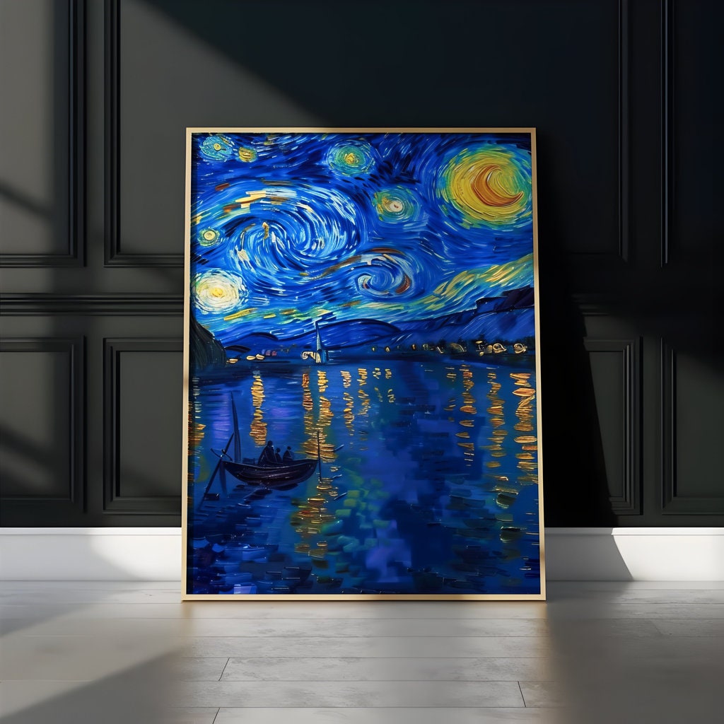 The Starry River: Van Gogh Inspired Night Sky Painting | Vibrant & Expressive Wall Art