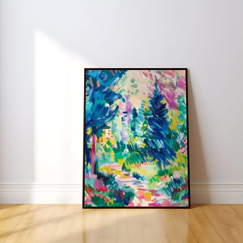 Impressionist Forest Landscape - Vibrant Nature Poster | Serene Wall Decor
