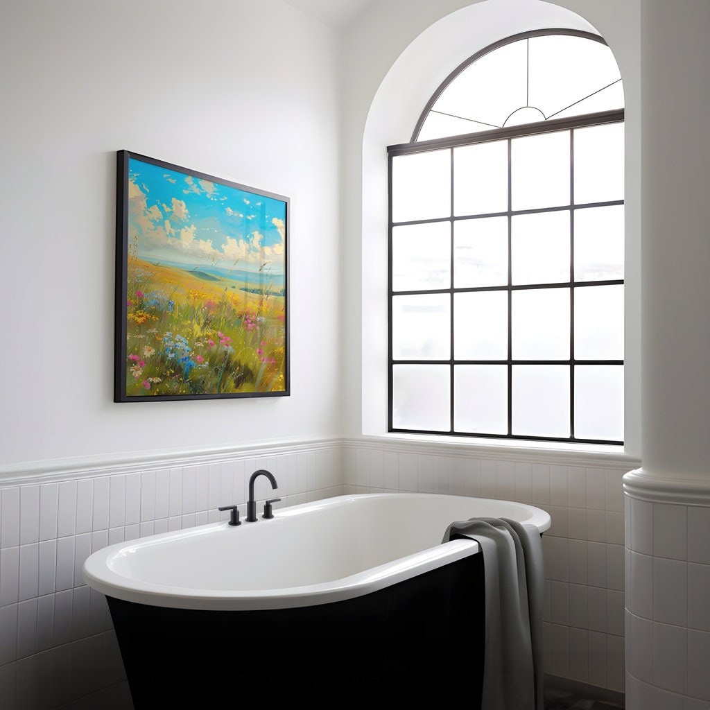 Summer's Embrace: Impressionist Wildflower Meadow | Joyful & Serene Landscape Art