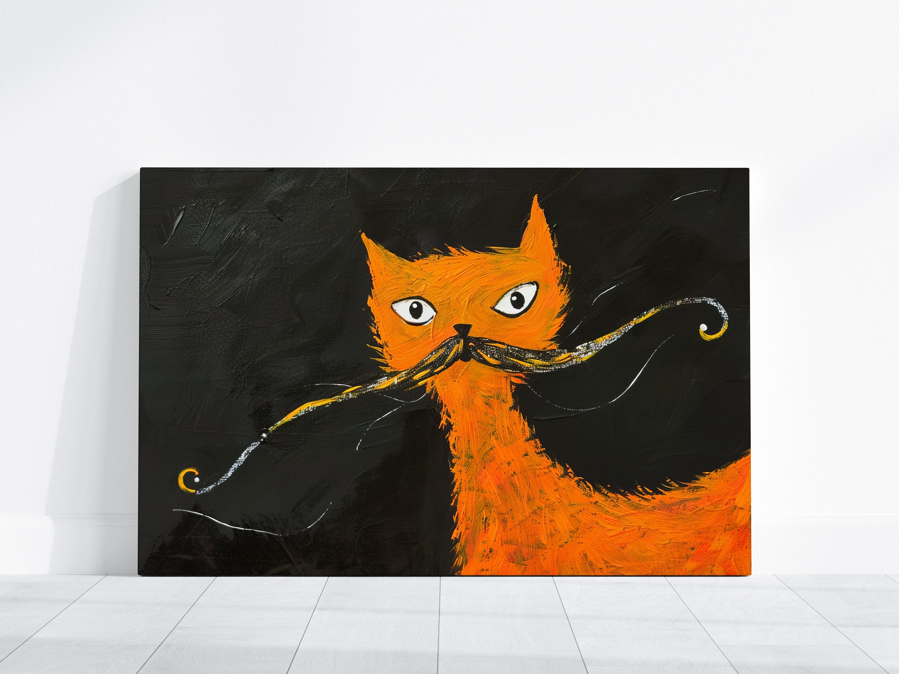 Whisker Wonderland Orange Cat in Whimsical Style Interactive Wall Art