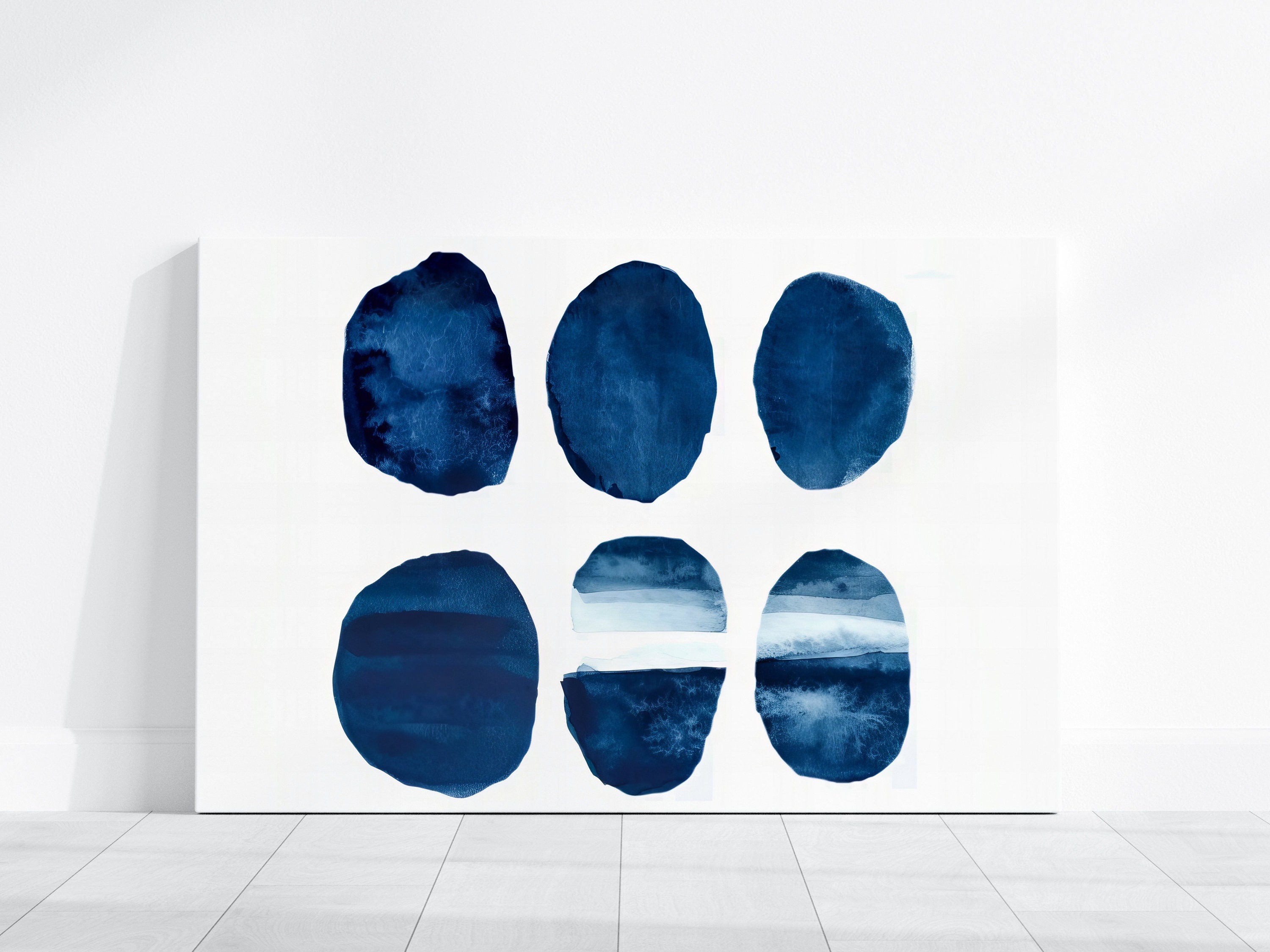 Indigo Harmony Minimalist Art Interactive Wall Art