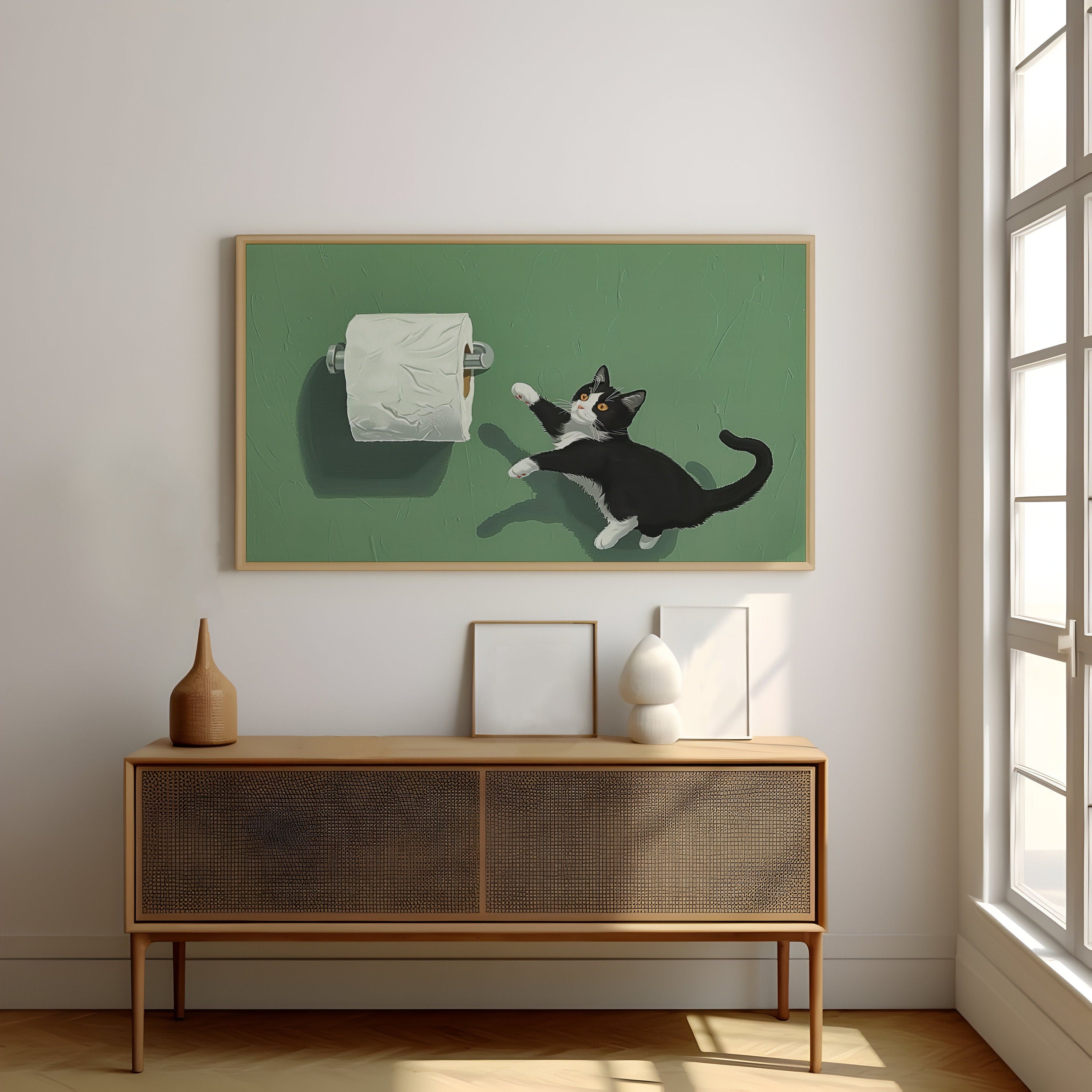 Tuxedo Trouble Cat Illustrations Interactive Wall Art