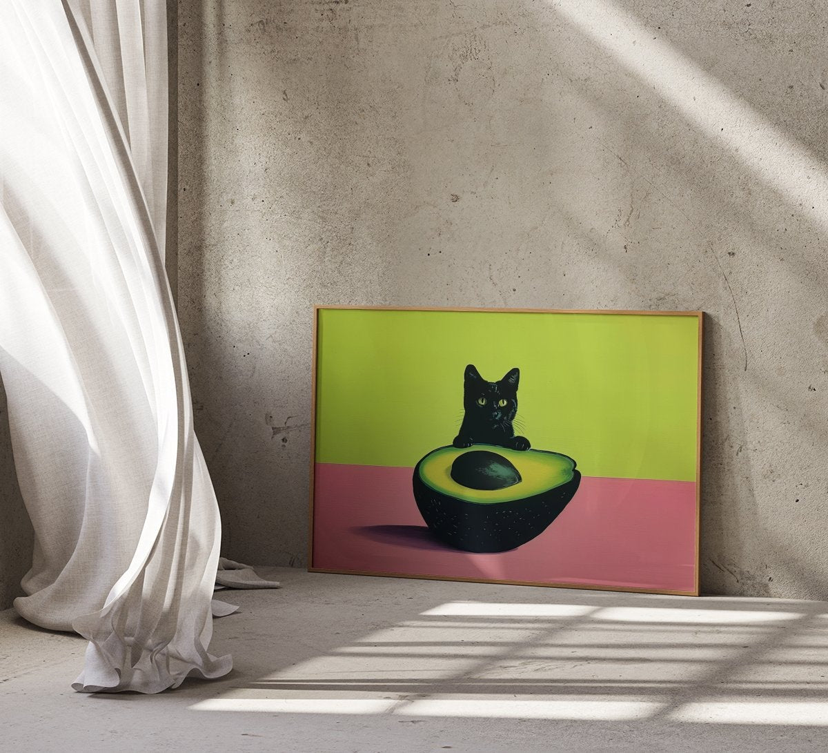 Purrfect Avocado Illustrations Interactive Wall Art