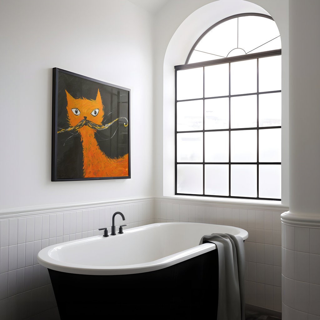 Whisker Wonderland Orange Cat in Whimsical Style Interactive Wall Art