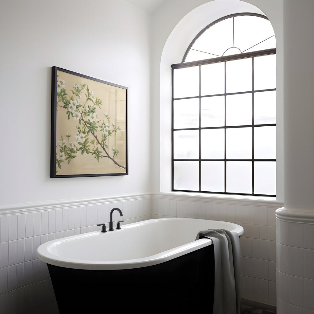 The Governor's Garden: Vintage Botanical White Flower Print | Elegant & Serene Wall Decor