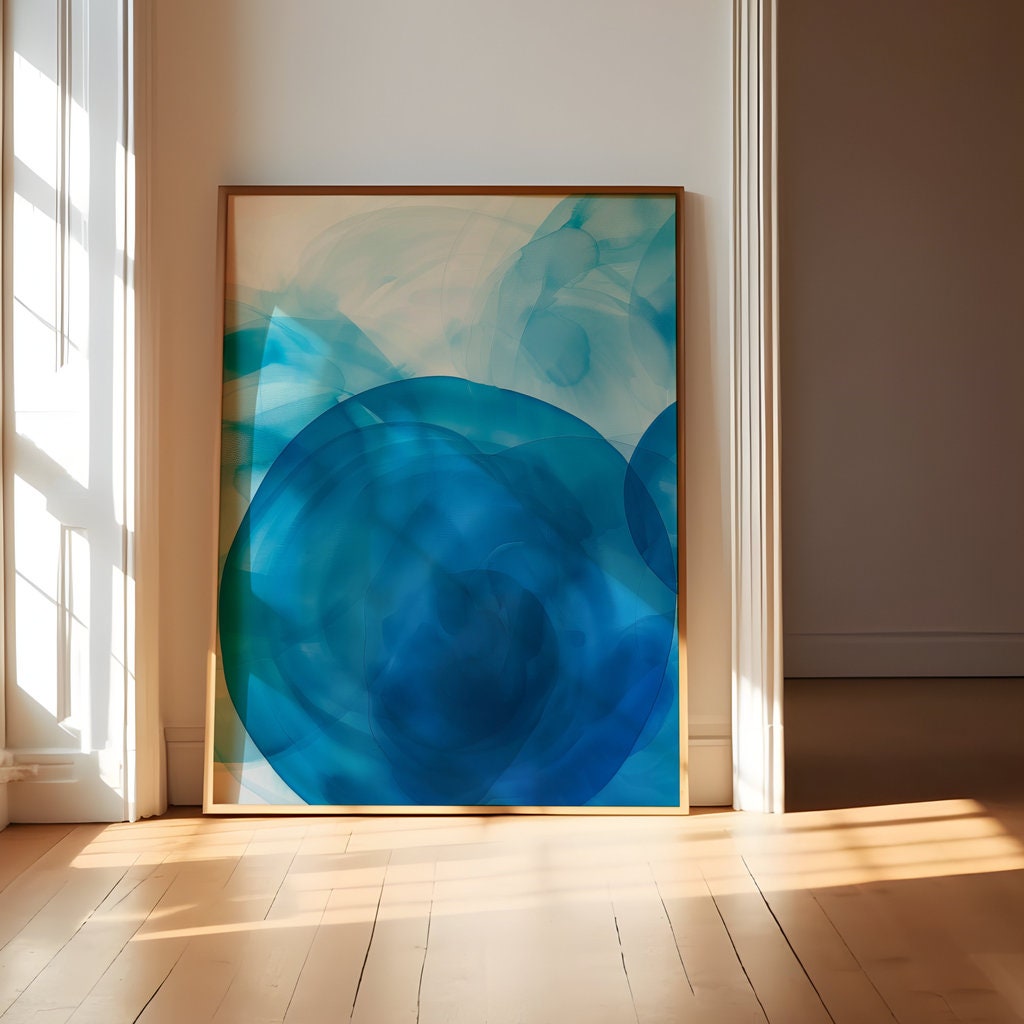 Azure Echoes Minimalist Interactive Wall Art