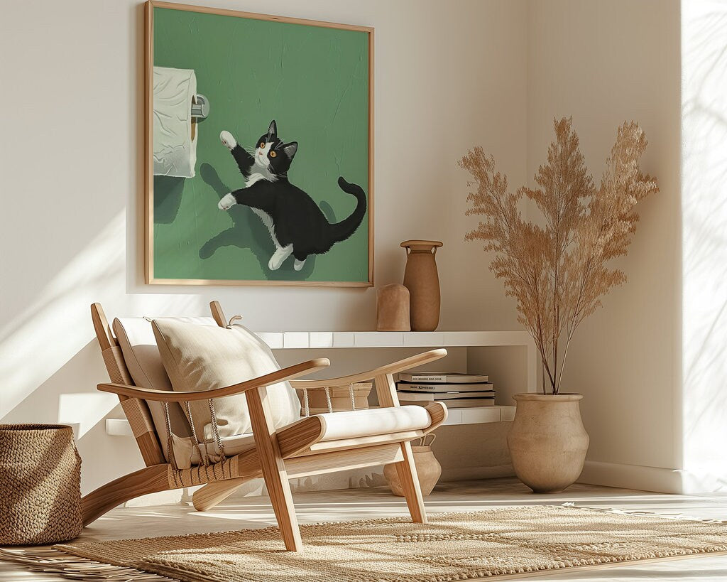 Tuxedo Trouble Cat Illustrations Interactive Wall Art