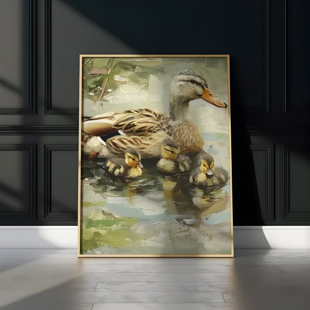 Gentle Waters Mother Duck and Ducklings Interactive Wall Art