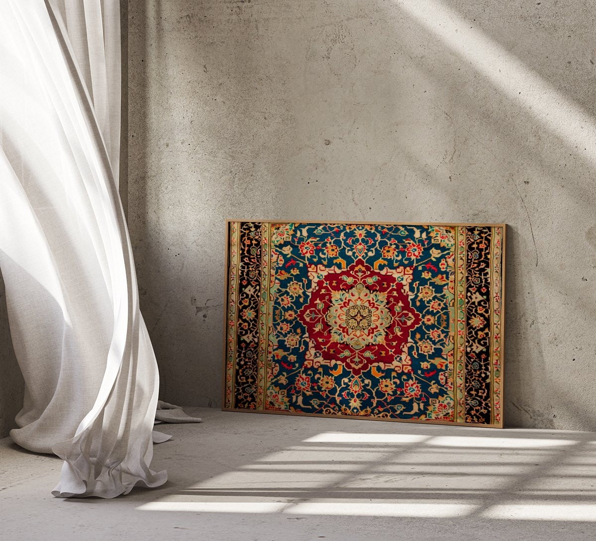 The Sultan's Garden: Opulent Persian Medallion & Floral Art | Traditional & Sophisticated Wall Decor