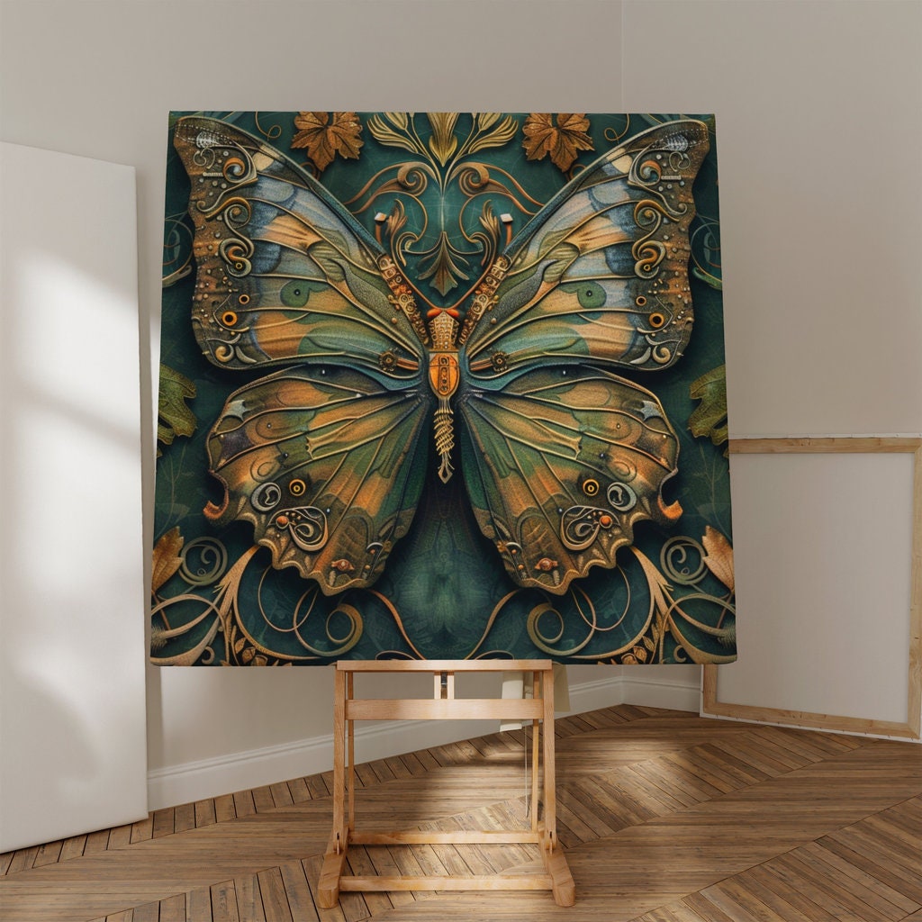 Steampunk Butterfly: Inventive Art with Metal Wings & Gears | Whimsical Autumn Decor