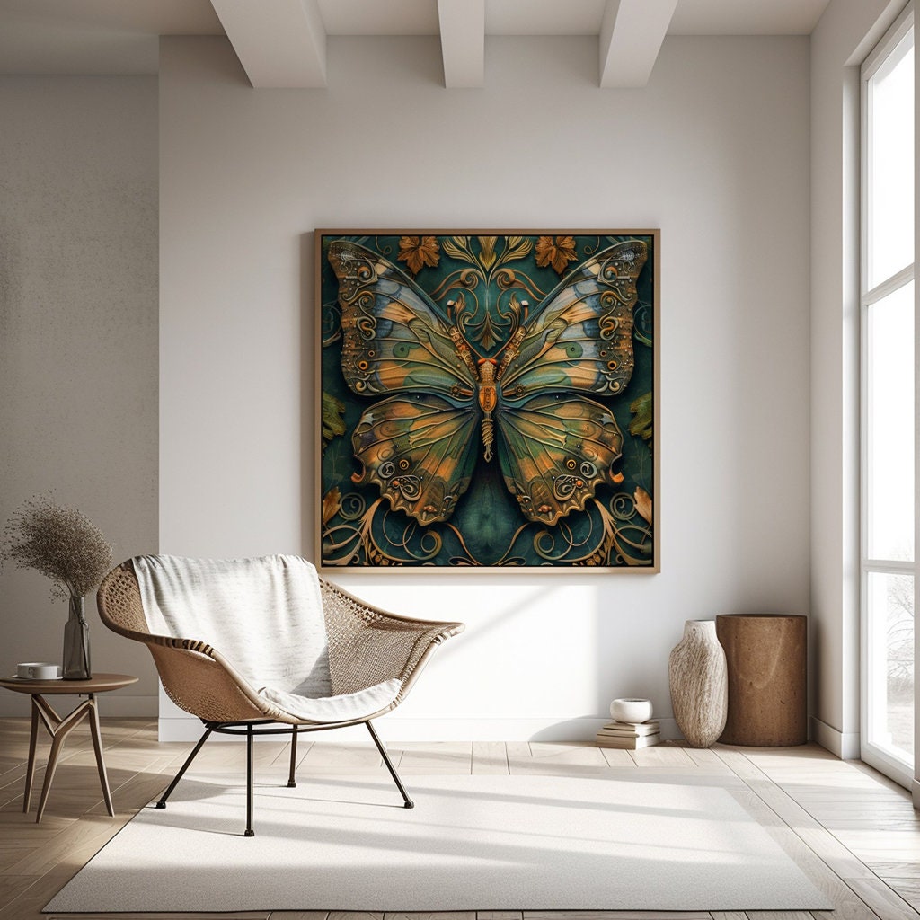 Steampunk Butterfly: Inventive Art with Metal Wings & Gears | Whimsical Autumn Decor