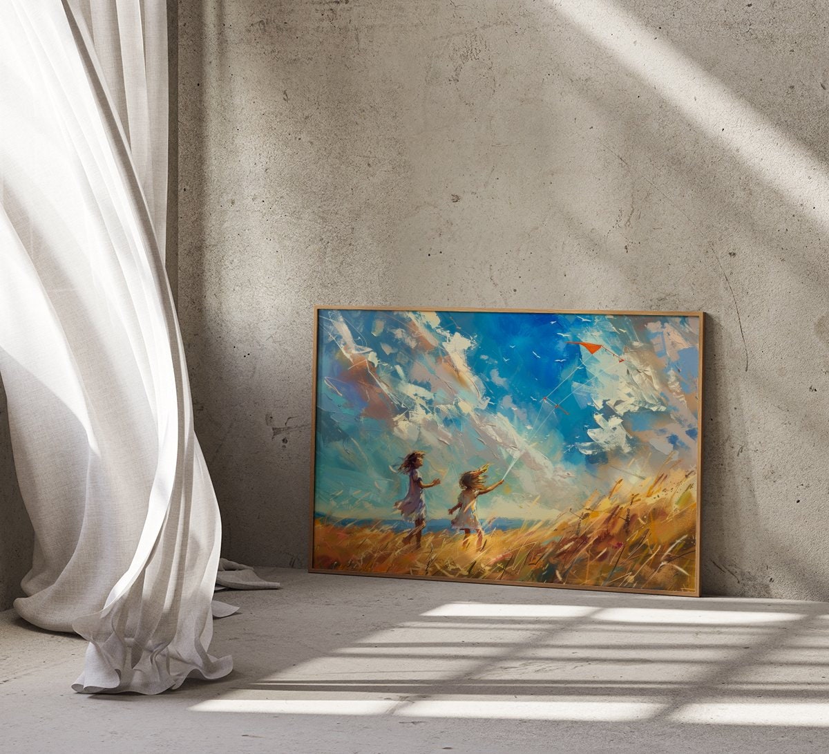 Carefree Kites Vibrant Impressionist Interactive Wall Art