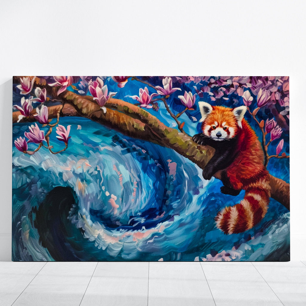 Whimsical Red Panda Interactive Wall Art