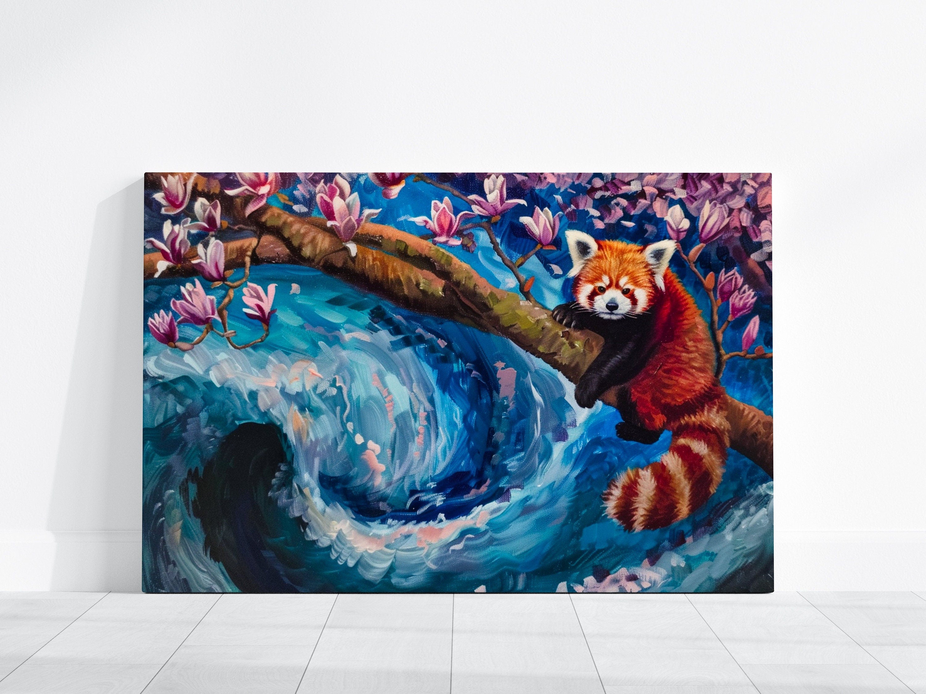 Whimsical Red Panda Interactive Wall Art