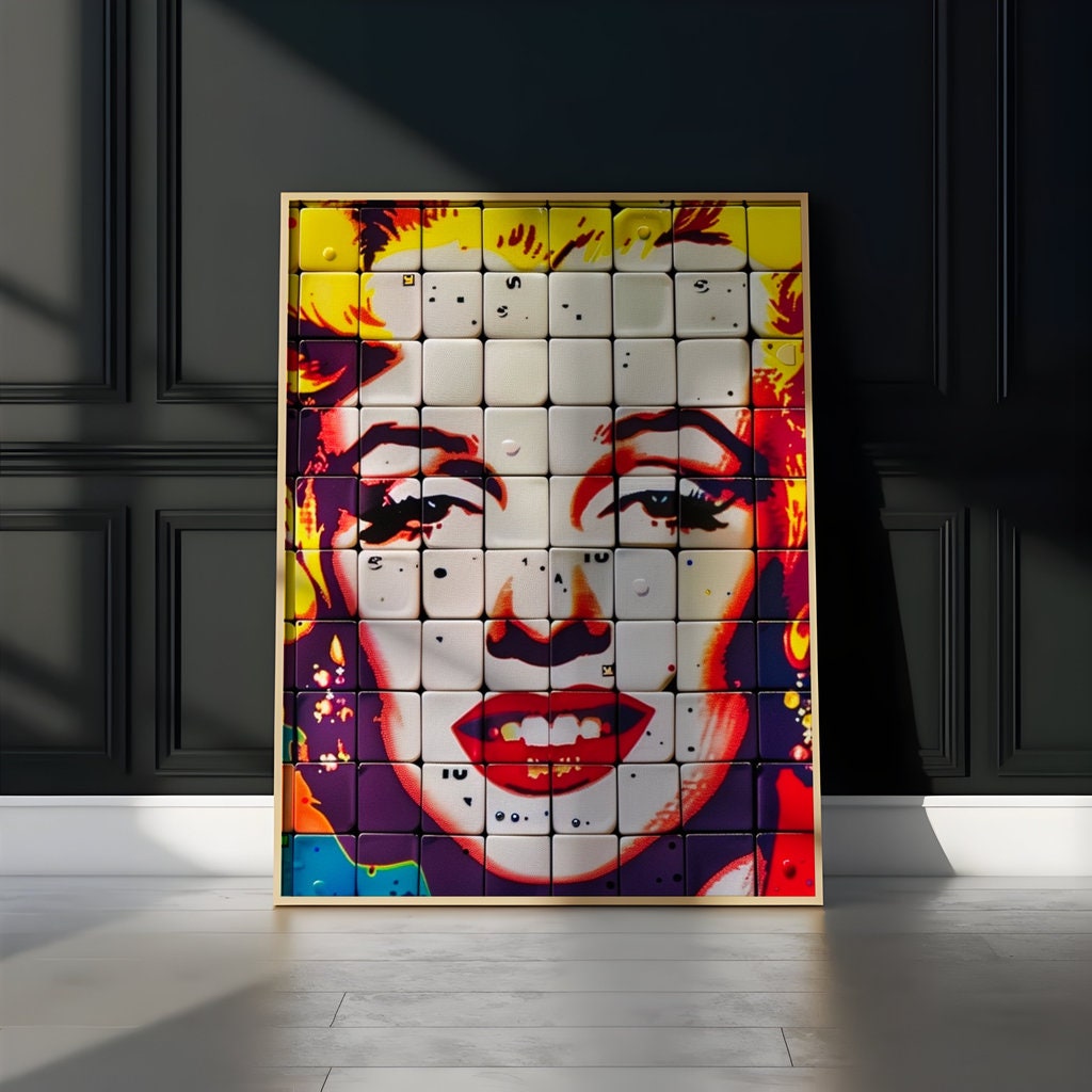 The Blonde Venus: Marilyn Monroe Pop Art Mosaic | Modern & Vibrant Hollywood Glamour Decor