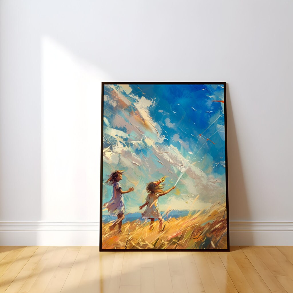 Carefree Kites Vibrant Impressionist Interactive Wall Art