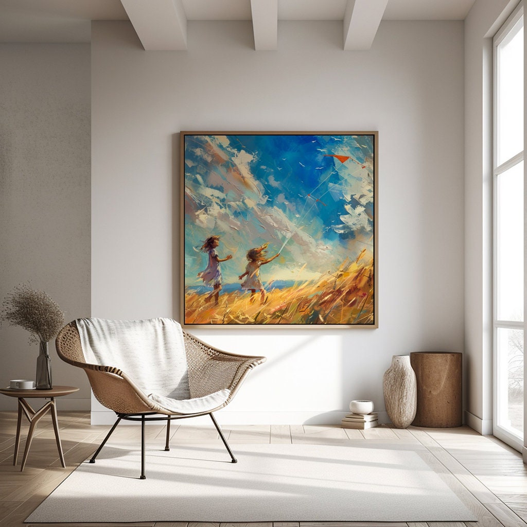 Carefree Kites Vibrant Impressionist Interactive Wall Art