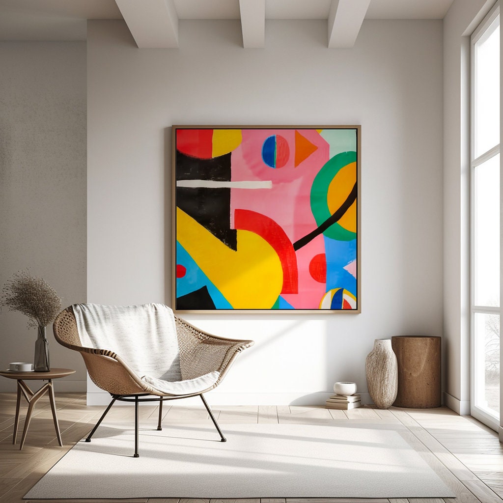 Bauhaus Playfulness Abstract Composition Geometric Interactive Wall Art