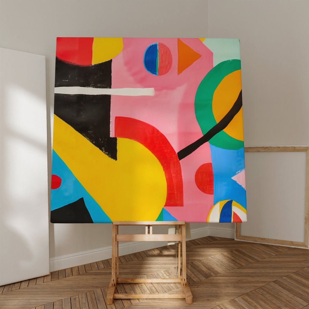 Bauhaus Playfulness Abstract Composition Geometric Interactive Wall Art