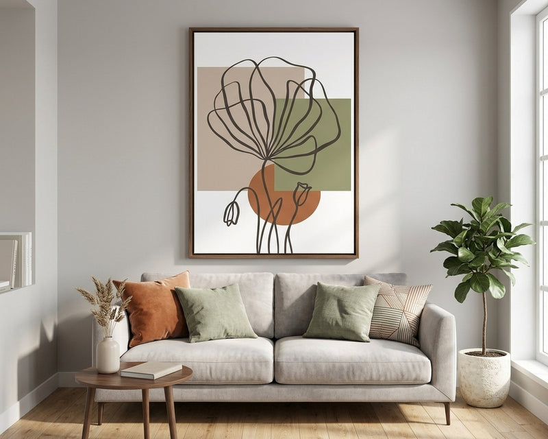 Minimalist Line Art Flower Print