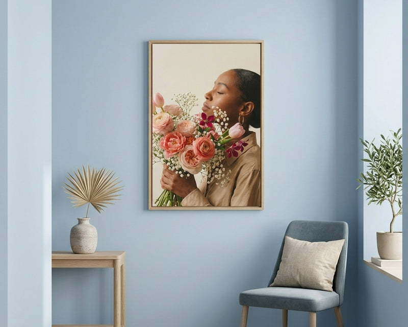 Serene Floral Portrait Print