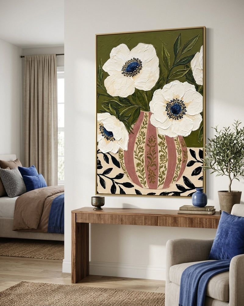 Textured Anemone Floral Wall Art