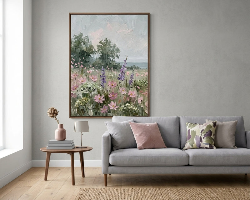 Textured Wildflower Meadow Impasto Art Print